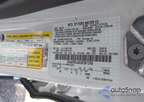 2018 Ford Fusion Hybrid Se из США, поврежденный, VIN 3FA6P0LU0JR287240